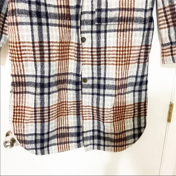 NEW Zara Plaid Check Longline Overshirt Shirt Jacket Shacket Size Small S - Picture 7 of 9